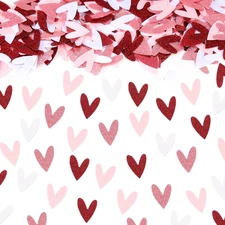 1000 Pieces Pink and White Heart Confetti Valentine'S Day Hearts Table Decoratio