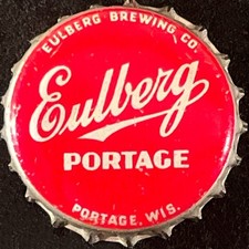 EULBERG BEER VINTAGE TAPPO BOTTIGLIA FODERATO IN SUGHERO PORTAGE WISCONSIN ANTICO WISC corone