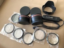 Commander Optics 58mm accessories: 2.2X , 0.43X, hood, filer, macro, wire remote