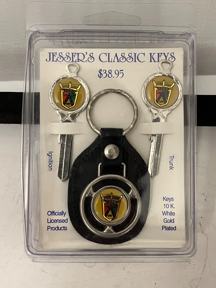 FORD одиночный значок белое золото Deluxe классический B-10 ключ комплект 1950 - новый в упаковке - Изображение 3 из 4