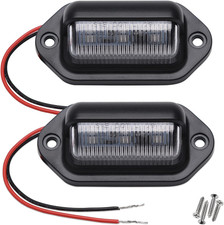 2pcs Red Led License Plate Lights 12-24v Waterproof 6-smd Truck Suv Rv Boat