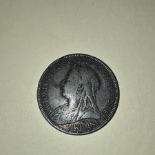 1900 GREAT BRITAIN VICTORIA 1/2 PENNY BRONZE COIN- KM# 789. #2