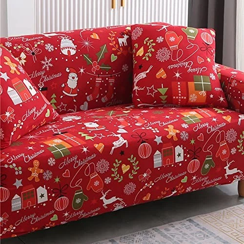 Christmas Printed Sofa Cover Santa Claus