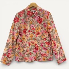 Coldwater Creek 12 Floral Cotton Jacket Spring Blazer Cottagecore
