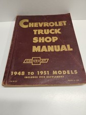 Chevrolet Truck Shop Manual Chevrolet 1948-1951 With 1952 Supplement Used