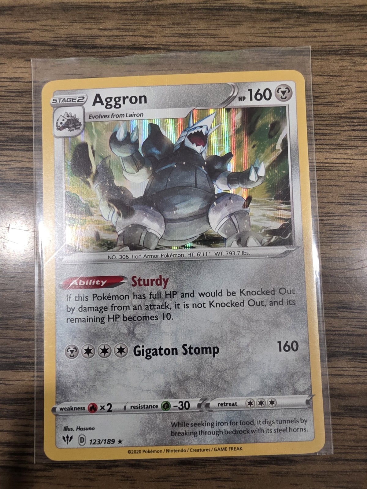 Aggron 123/189 Swsh03: Darkness Ablaze Holo