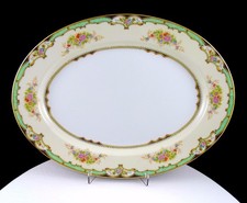 NORITAKE FOR FIELD JAPAN GREEN & FLORAL BOUQU...