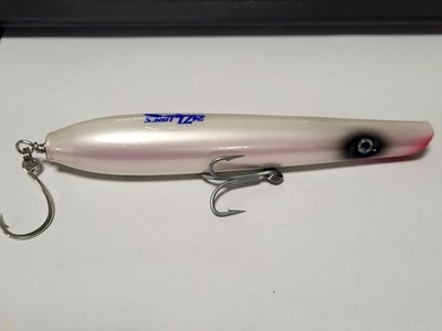 1 - 247 Custom Lures Flat-Bottom Pencil Popper 7'' ~2.75 - 3oz. PEARL WHITE