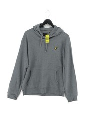 Lyle & Scott Men's Hoodie L Grey 100% Cotton Pullover