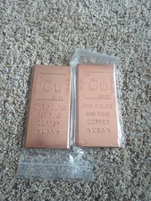 Copper Bar 1 Lb Lot Of 2 .999 Fine