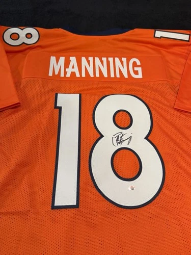 Peyton Manning Denver Broncos Signed Football Jersey with COA