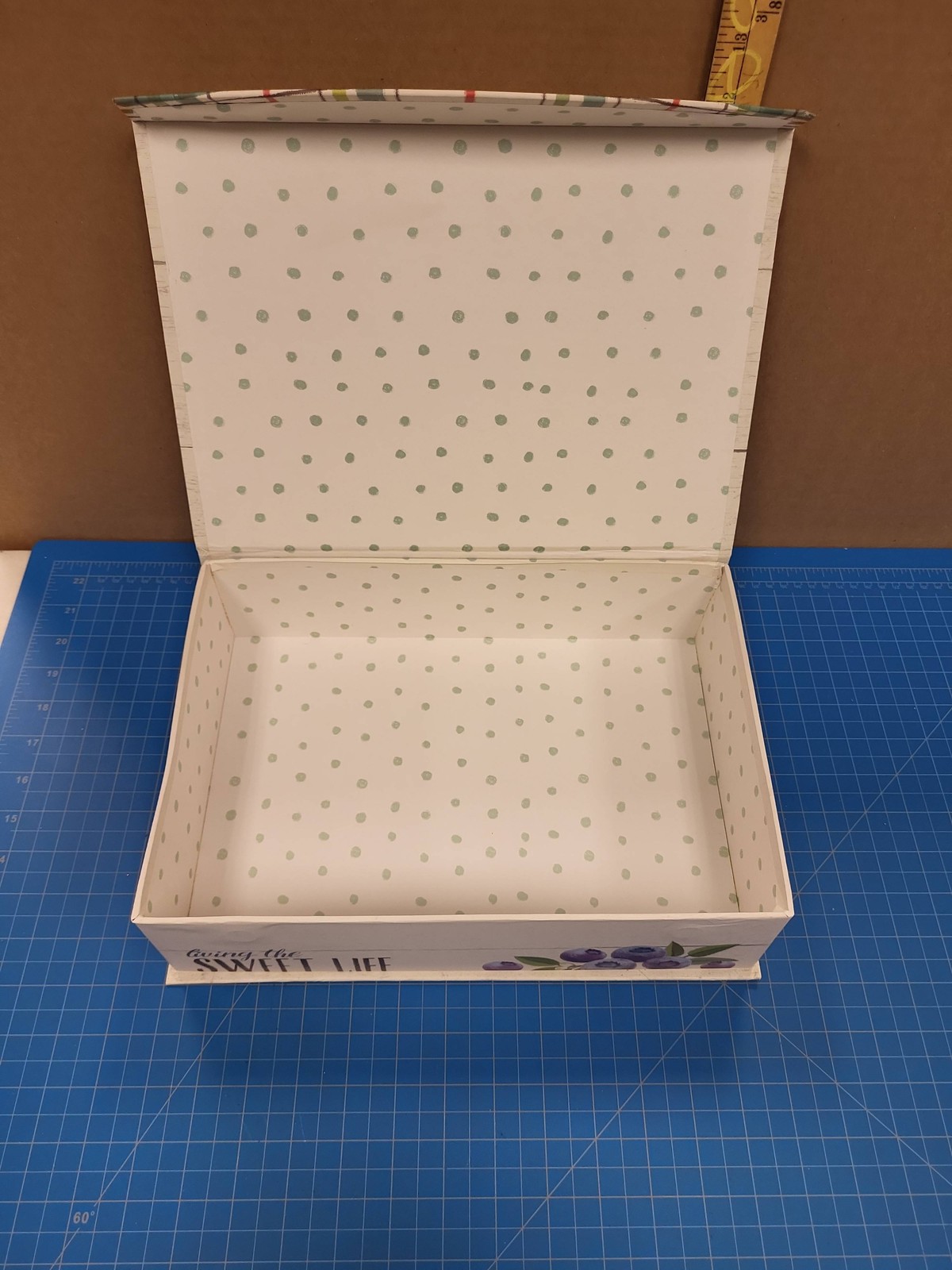 Sweet Life Decorative Box Wood Look Design Storage Container Home Decor 12.5x9x4