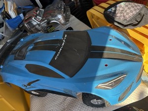 Corvette RC Car Body Only Model Blue Racing Design for Arrma Infraction 1/7 RC