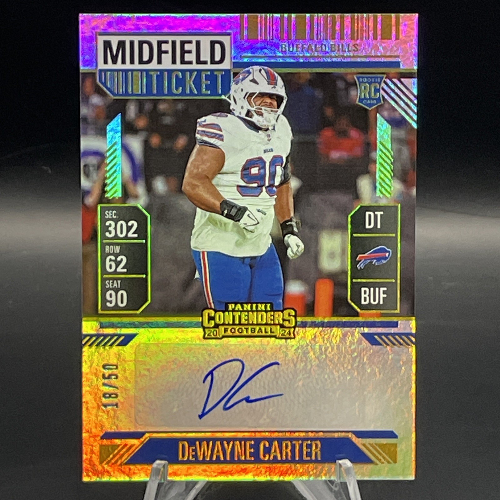 DeWayne Carter Panini Contenders #265 Autograph-Midfield Ticket