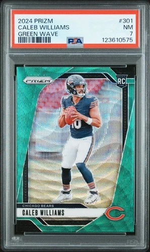 2024 Prizm Caleb Williams Green Wave Prizm RC PSA 7 #301 Bears