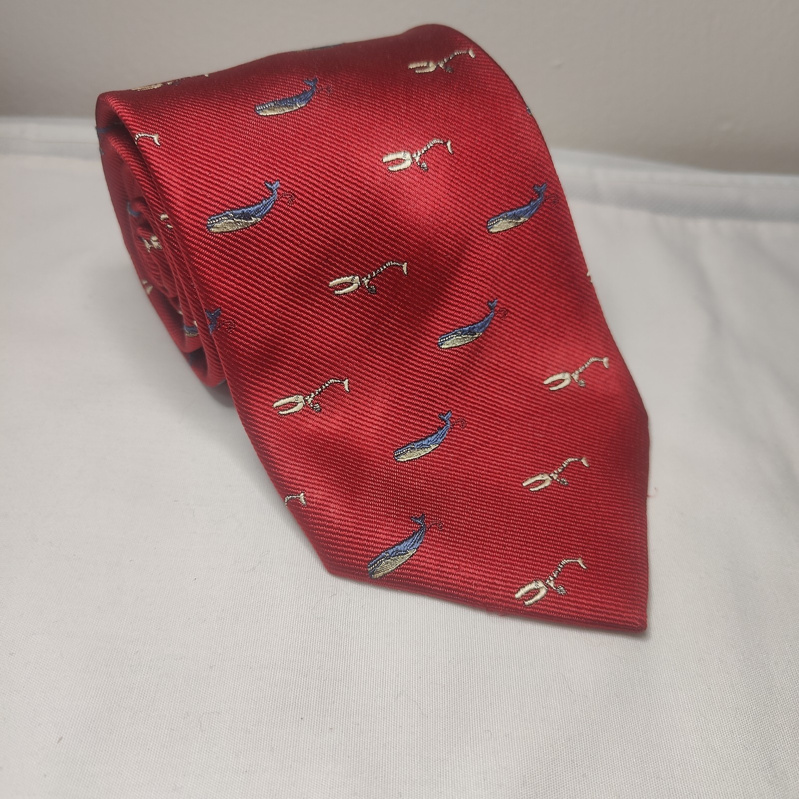 Men's Red Whale Animal Pattern Pattern 100%