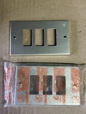 Coppia Placca Bticino 503/3 In Alluminio Anodizzato A 3 Moduli￼