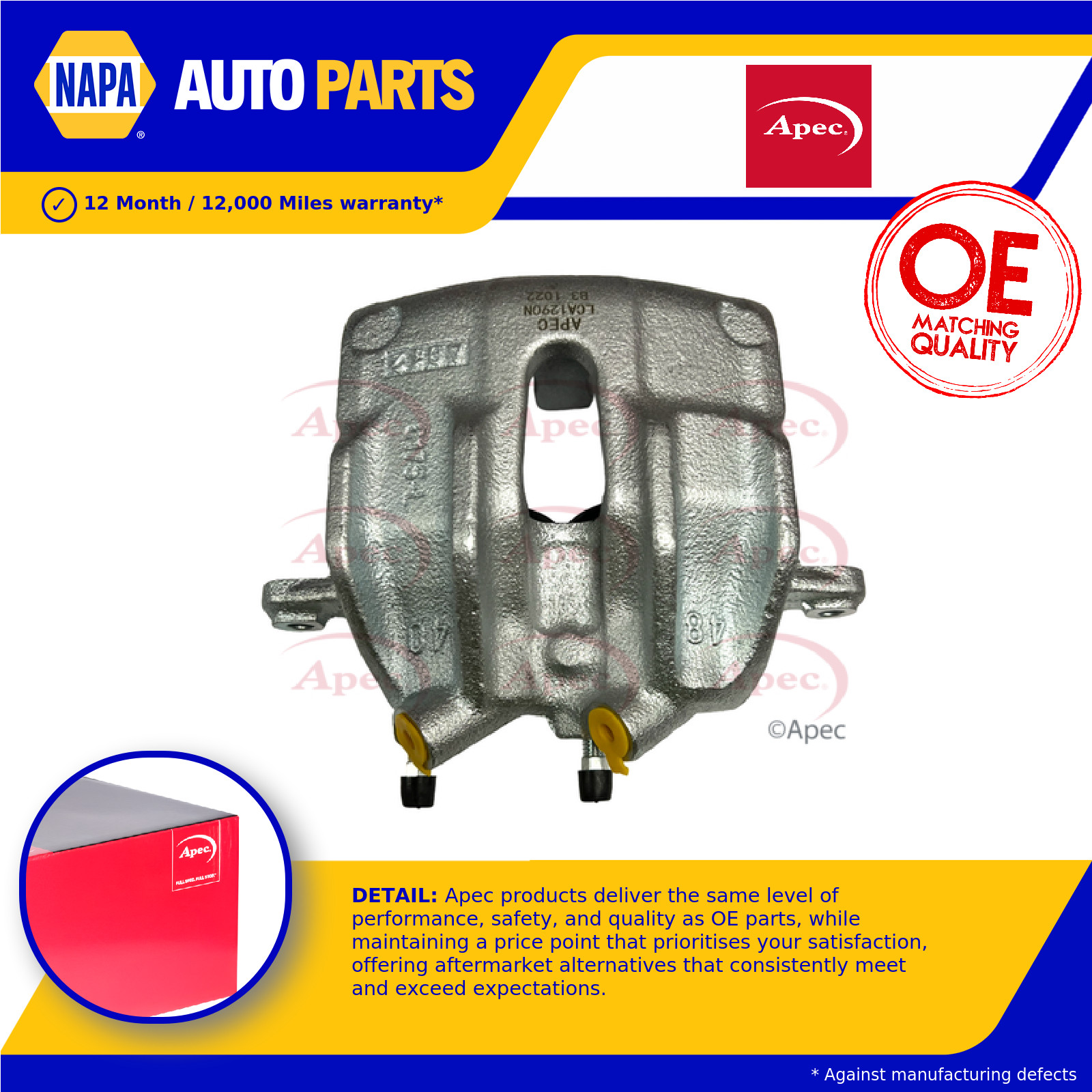 Brake Caliper Front Left LCA1290N Apec 95623221 9940567 Top Quality Guaranteed