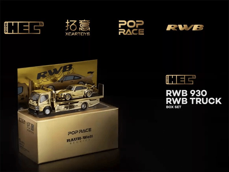 Xcartoys x Pop Race 1:64 PANDEM ELISE / RWB930 & TRUCK BOX SET Car
