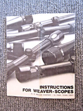 Vintage 1971 Olin Corp Weaver Rifle Scopes Instruction Manual Booklet Vintage 1971 Olin Corp Weaver Rifle Scopes Instruction Manual Booklet