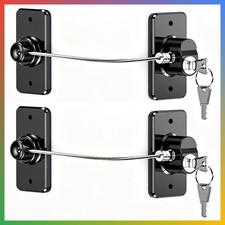 Child Safety Locks Cabinet Drawer Fridge Freezer Window Baby Proofing 2 Pack Bla