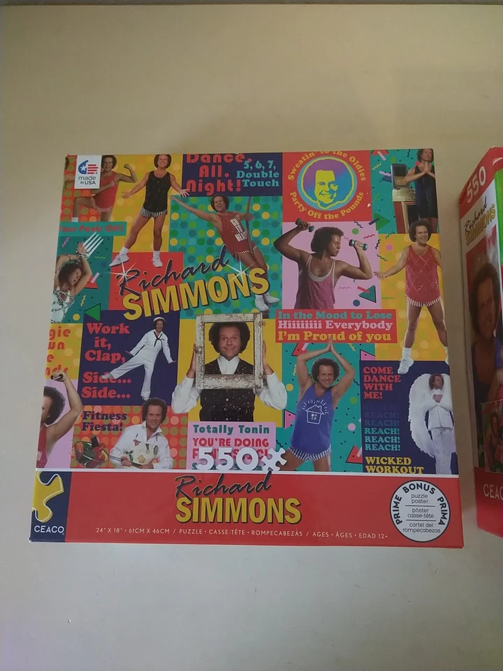 New Pair Of Richard Simmons 550 Piece Ceaco Puzzles - Fully Sealed - Image 2 of 4