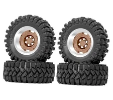 OGRC 1.2" Beadlock Wheel Tires 4mm Negative Offset Wheel Tires for Axial Brown
