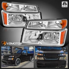 Fits 2004-2012 Chevy Colorado GMC Canyon Clear Headlights+Parking Corner Lamps