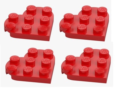 LEGO  4x Herz Platte 3x3 Bright Red 39613 Neu Einzelteile 6276193 Rot Heartplate