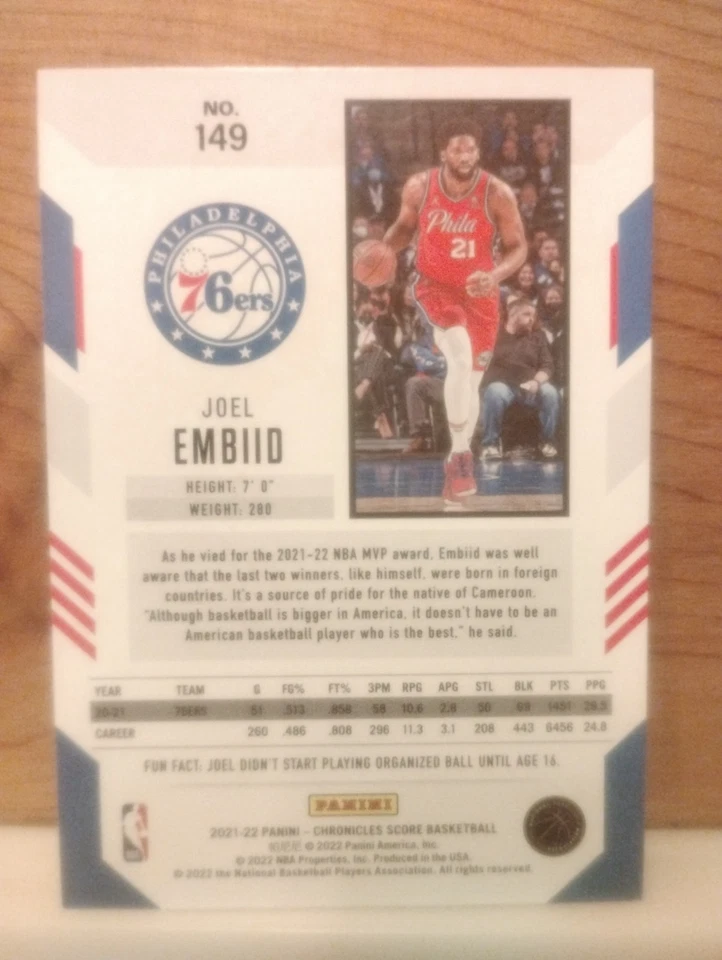 2021-22 Panini Chronicles - Score Joel Embiid #149 - Image 2 of 4