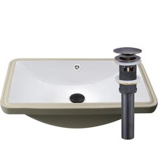 Miseno MBS-NP-U213907 23" Rectangular Porcelain Undermount - Polished White /