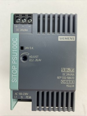 SIEMENS 1P 6EP1332-5BA10 SITOP PSU100C POWER SUPPLY OUTPUT 24VDC 4A