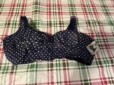 Catherines Intimates Womens Coton Comfort No Wire Bra Size 50DDD Polka Dots NWT