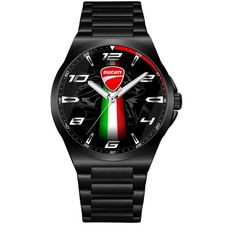 Orologio da Polso Nero in Acciaio Fan Art Ducati Corse Sport Italia Panigale