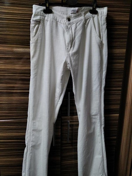 Women Diesel Trousers White Cotton 42 / XL / 50