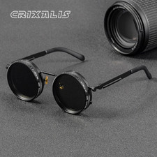 Retro Round Polarized Sunglasses ND9 with Adjustable Dimming  UV400 Protection