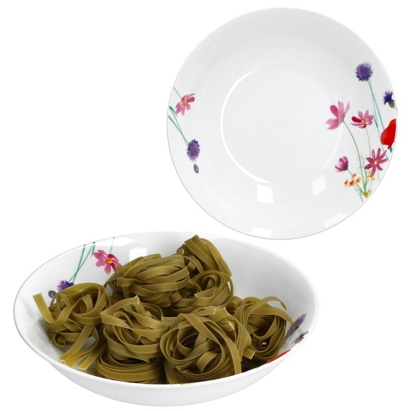 2X Marie Servierschale Ø25,5Cm 1,3L Porzellan Blumen SuppenschüSsel Beilagen-image