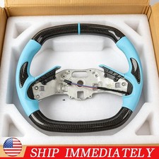 Real Carbon Fiber Sport Flat Steering Wheel FOR 2020+ Corvette C8 with Heated