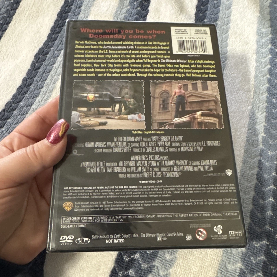 NEW** Battle Beneath the Earth (1967)/The Ultimate Warrior (1975) DVD Cult OOP - Image 3 of 4