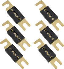 6PCS 60Amp ANL Fuse, 32V Blade Fuses, Gold Plated Inline Fuse for Marine Car Veh