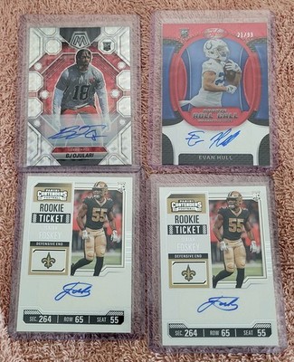 4x NFL Panini Rookie Auto Lot- Arizona Cardinals, Indianapolis Colts, Saints