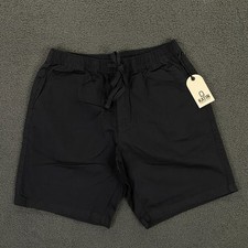 Katin Patio Short Mens Medium Black Stretch Elastic Waist Chino Beach Skate NWT