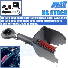 Red Filter For 94-01 Dodge Ram 1500 V8 5.2l5.9l Heat Shield Cold Air Intake Kit Red Filter For 94-01 Dodge Ram 1500 V8 5.2l5.9l Heat Shield Cold Air Intake Kit