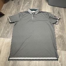 Men s Greyson Golf Polo Black White Pink Sz Large Geometric Made In Peru