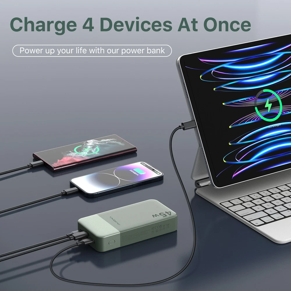 Power Bank 20000mah 45W USB C Backup Battery Portable Charger For IPhone Charger