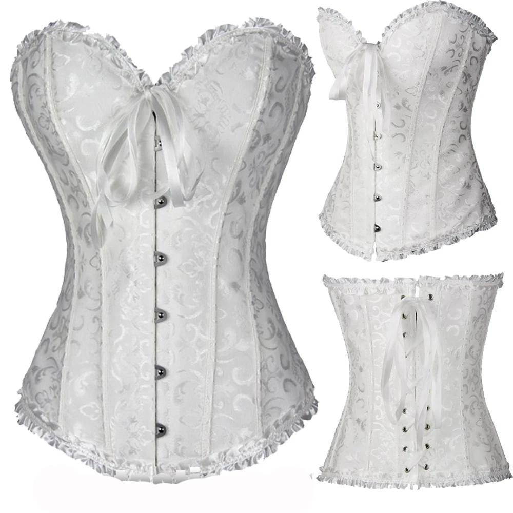 25+ Polyester Lace Up White Corsets & Bustiers for Women for sale