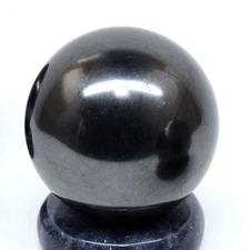 36mm Black Shungite Sphere Natural Carbon Crystal Mineral Stone Ball Russia 1PC