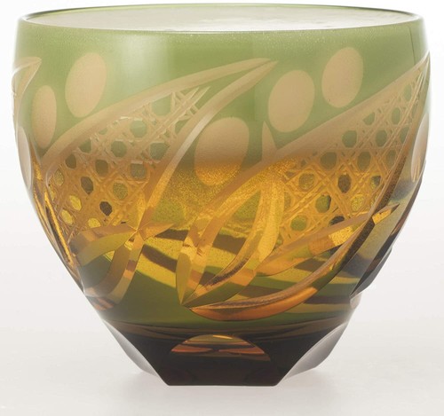 Toyo Sasaki Glass Ayaka Kiriko Tumbler (Green) 310ml HG200-12GR from Japan - Picture 2 of 6