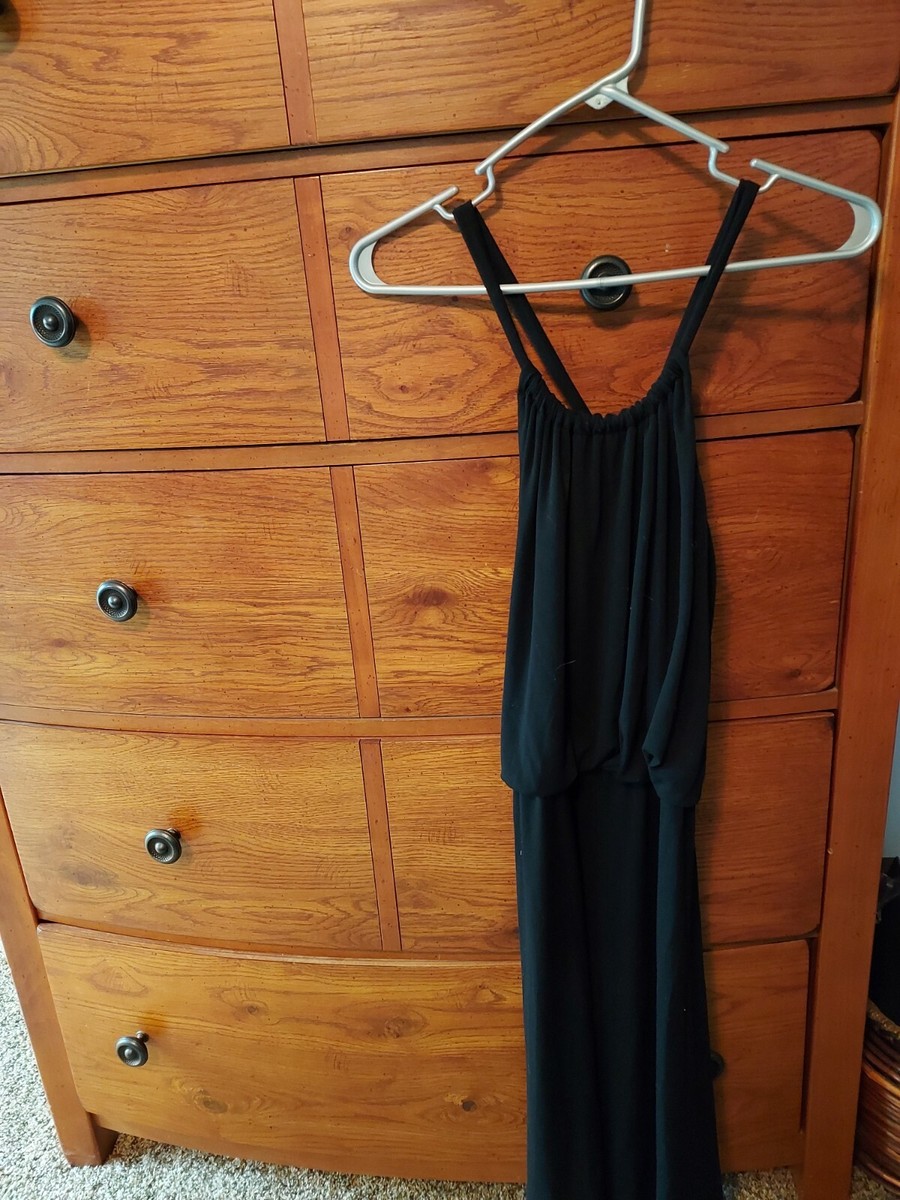halter criss cross dress Cotton Candy LA Fiona Black Bodycon Halter Dress - Size S - Polyester/Spandex - Machine Wash Cold