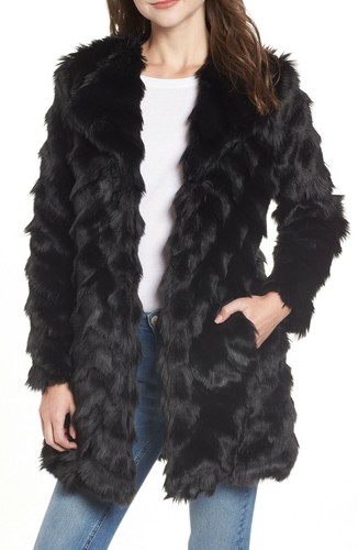 bb dakota faux fur jacket black